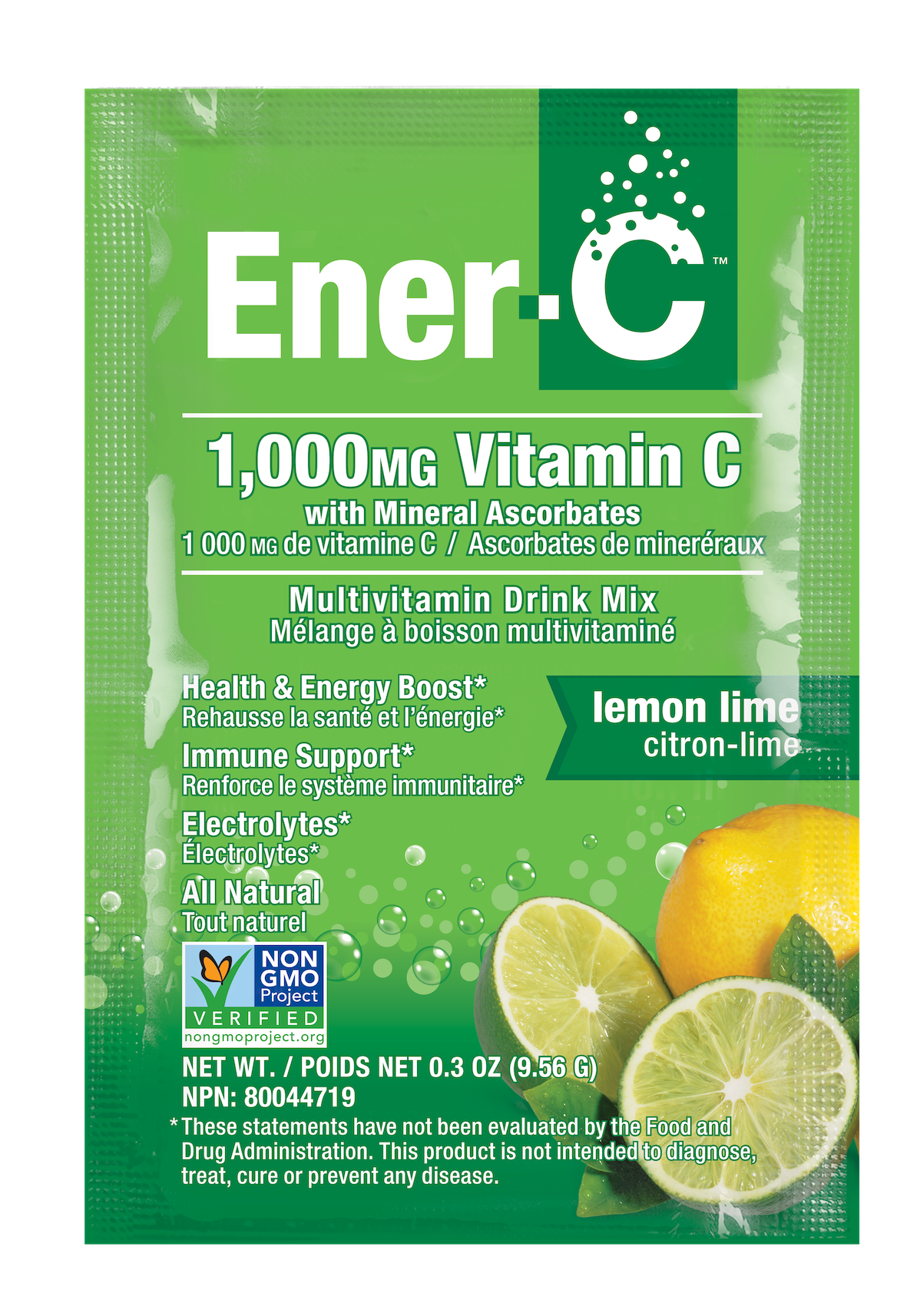 Ener-C Lemon Lime -Multivitamin drink mix -1000 mg Vitamin C -30 Packets