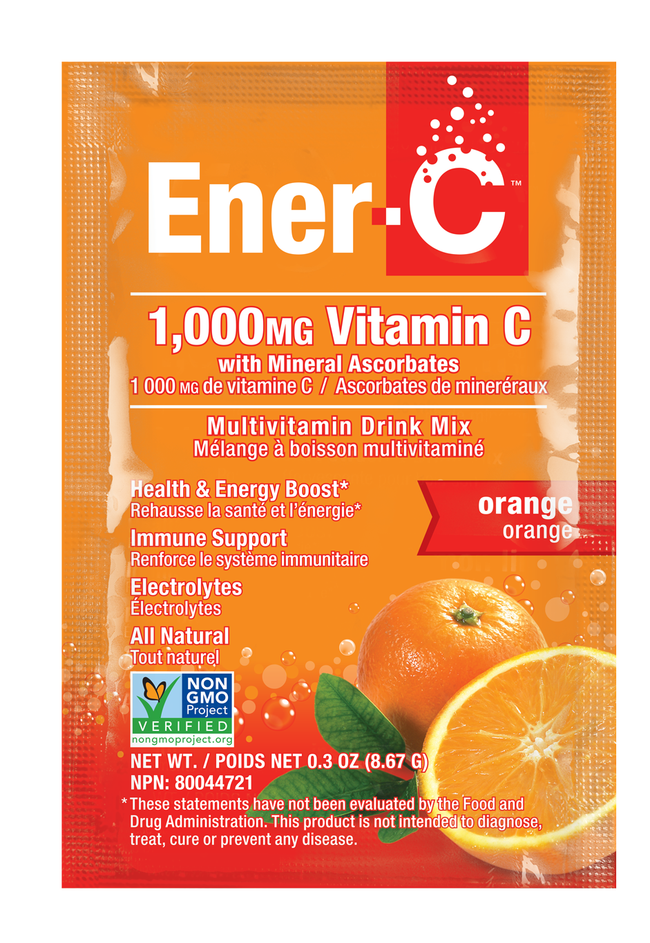 Ener-C Orange-Multivitamin drink mix - 1000 mg Vitamin C -30 Packets