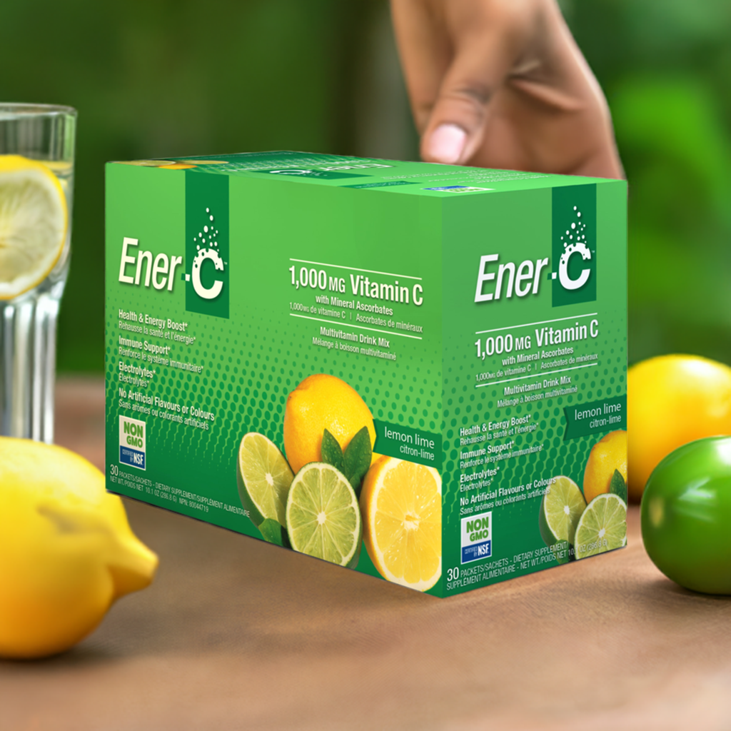 Ener-C Lemon Lime -Multivitamin drink mix -1000 mg Vitamin C -30 Packets